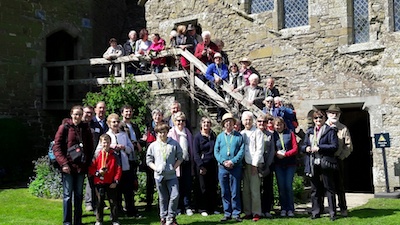 A group photograph from the visit to Stokesay Castle